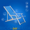 2 Ligstoelen zee strand armleuningen aluminium opvouwbaar Riccione Gold Lux Verkoop