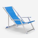 2 Ligstoelen zee strand armleuningen aluminium opvouwbaar Riccione Gold Lux Kortingen