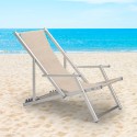 4 chaises de plage pliantes mer accoudoirs aluminium Riccione Gold Lux Remises