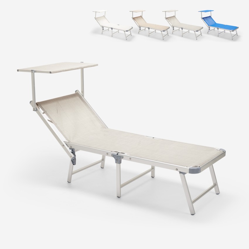 Opvouwbaar aluminium strandligbed Gabicce Gold Opvouwbaar aluminium strandligbed Gabicce Gold