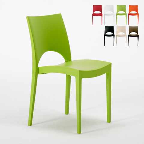 Moderne stapelbare stoelen in polypropyleen voor thuis en horeca Paris Aanbieding