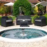 Salon de jardin Grand Soleil Sorrento en Poly rotin table basse fauteuils extérieur 4 places 