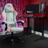 Witte gaming stoel Pixy met ledverlichting en ergonomisch kussen Verkoop