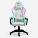 Fauteuil gamer blanc fauteuil LED ergonomique inclinable avec coussin Pixy Remises
