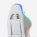 Fauteuil gamer blanc fauteuil LED ergonomique inclinable avec coussin Pixy Modèle