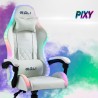 Fauteuil gamer blanc fauteuil LED ergonomique inclinable avec coussin Pixy Offre