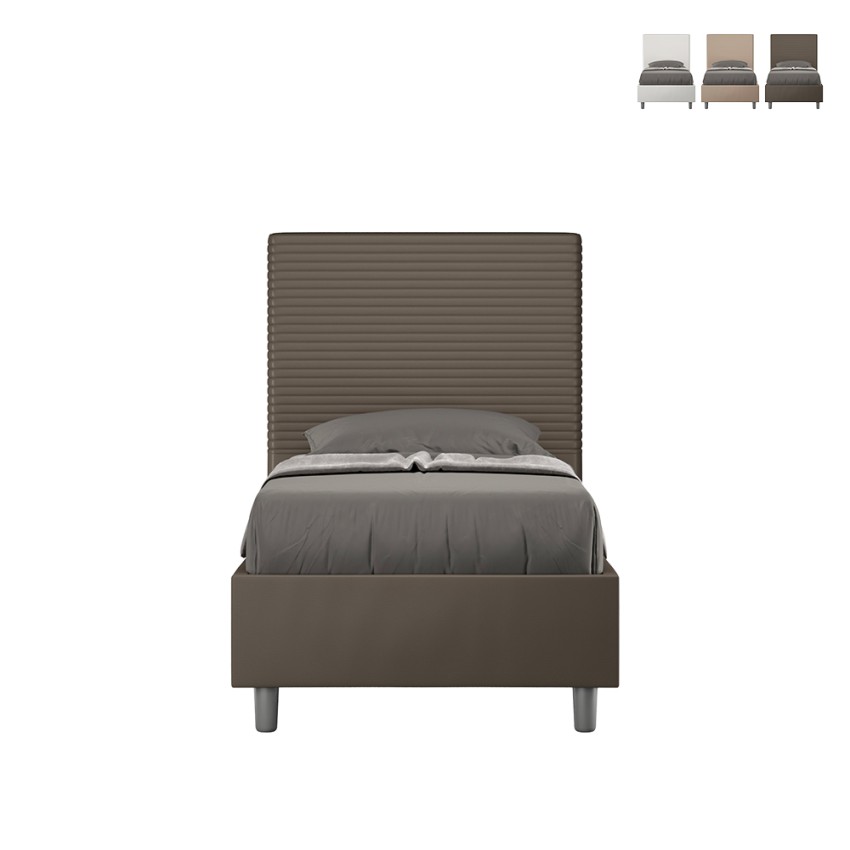 Lit simple 90x200 avec rangement tête de lit chambre enfants moderne Focus S1 Prix