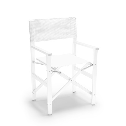 Chaise de plage pliante en aluminium textilène blanc Regista Gold White