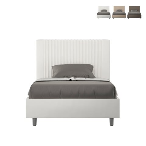 Lit une place et demie avec rangement 120x190 similicuir Goya P Promotion