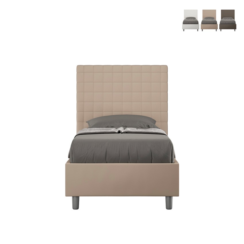 Lit simple avec rangement 100x200 sommier chambre Sunny S2 Prix Lit simple avec rangement 100x200 sommier chambre Sunny S2 Prix