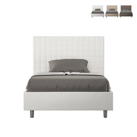 Lit double français 140x200 avec rangement design moderne Sunny F Promotion