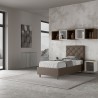 Lit simple rembourré avec rangement 90x200 chambre enfants Priya S1 Dimensions